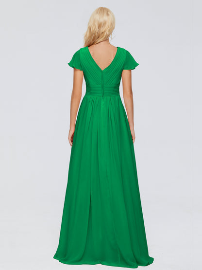 Charlie A-line V Neck Chiffon Bridesmaid Dresses
