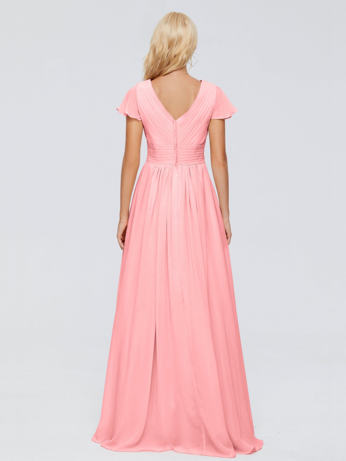 Charlie A-line V Neck Chiffon Bridesmaid Dresses