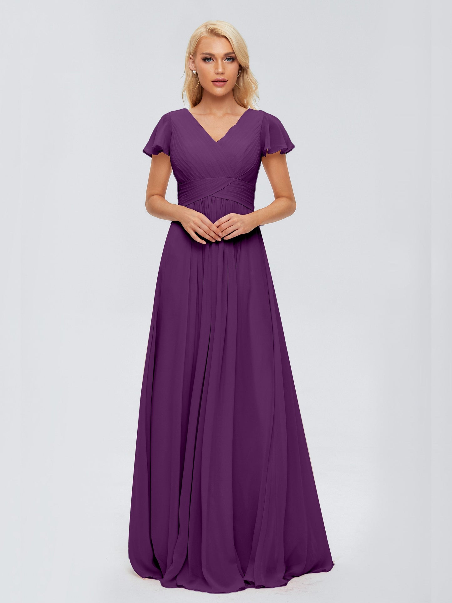 Charlie A-line V Neck Chiffon Bridesmaid Dresses