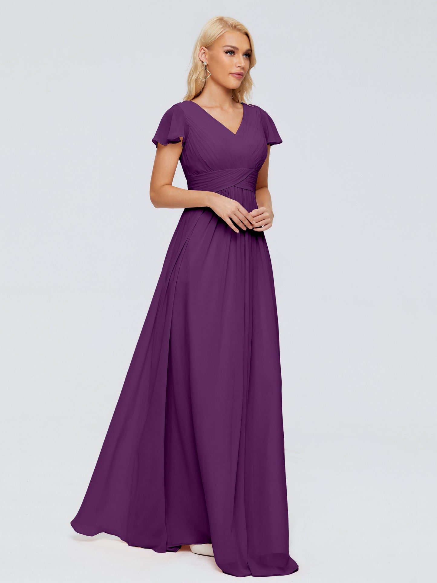 Charlie A-line V Neck Chiffon Bridesmaid Dresses