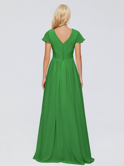 Charlie A-line V Neck Chiffon Bridesmaid Dresses