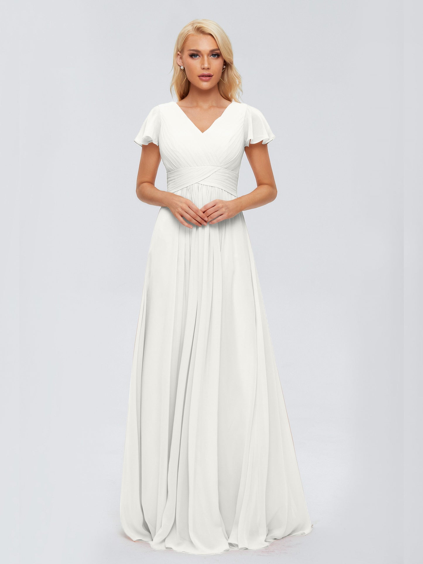 Charlie A-line V Neck Chiffon Bridesmaid Dresses