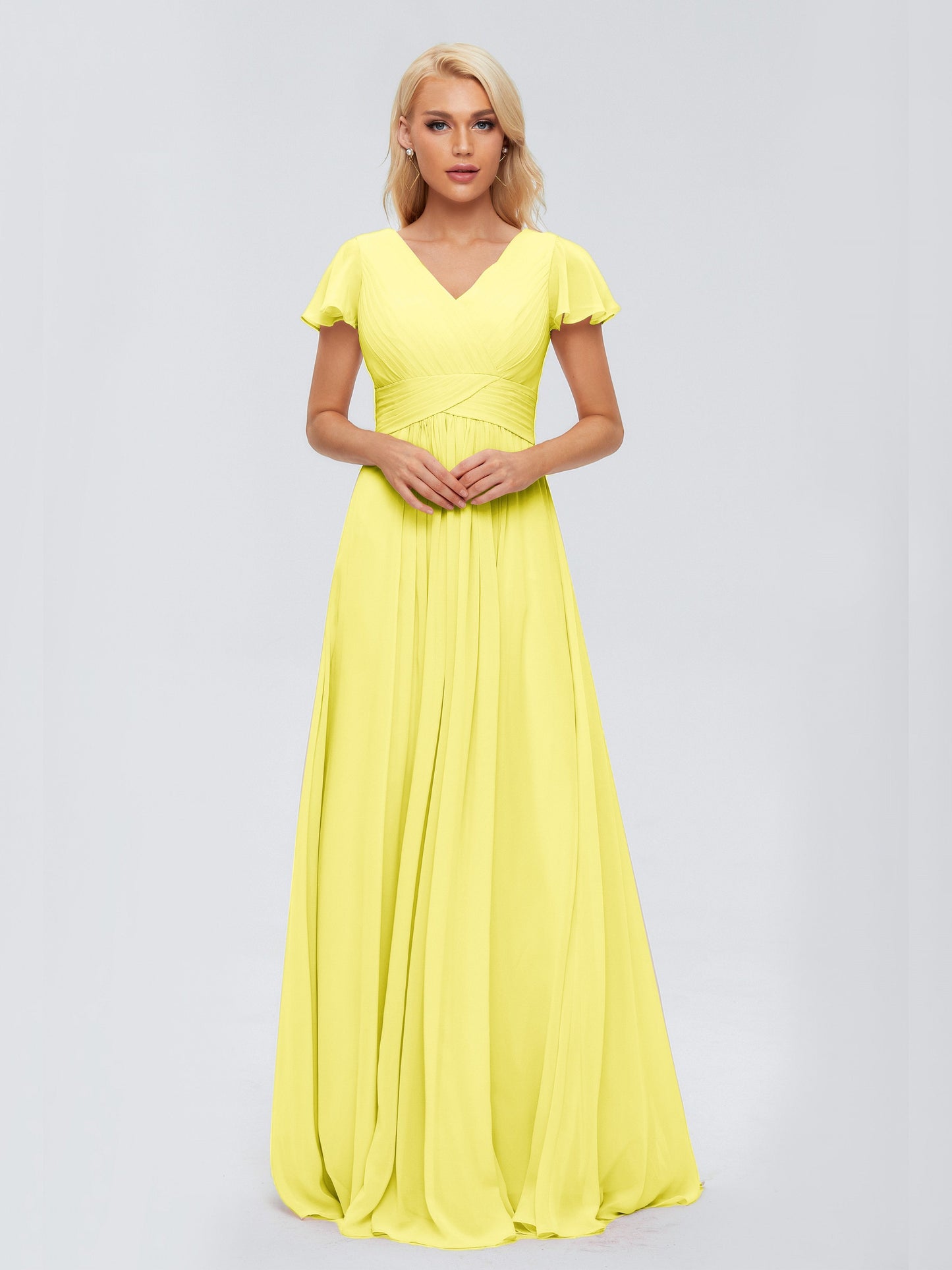 Charlie A-line V Neck Chiffon Bridesmaid Dresses