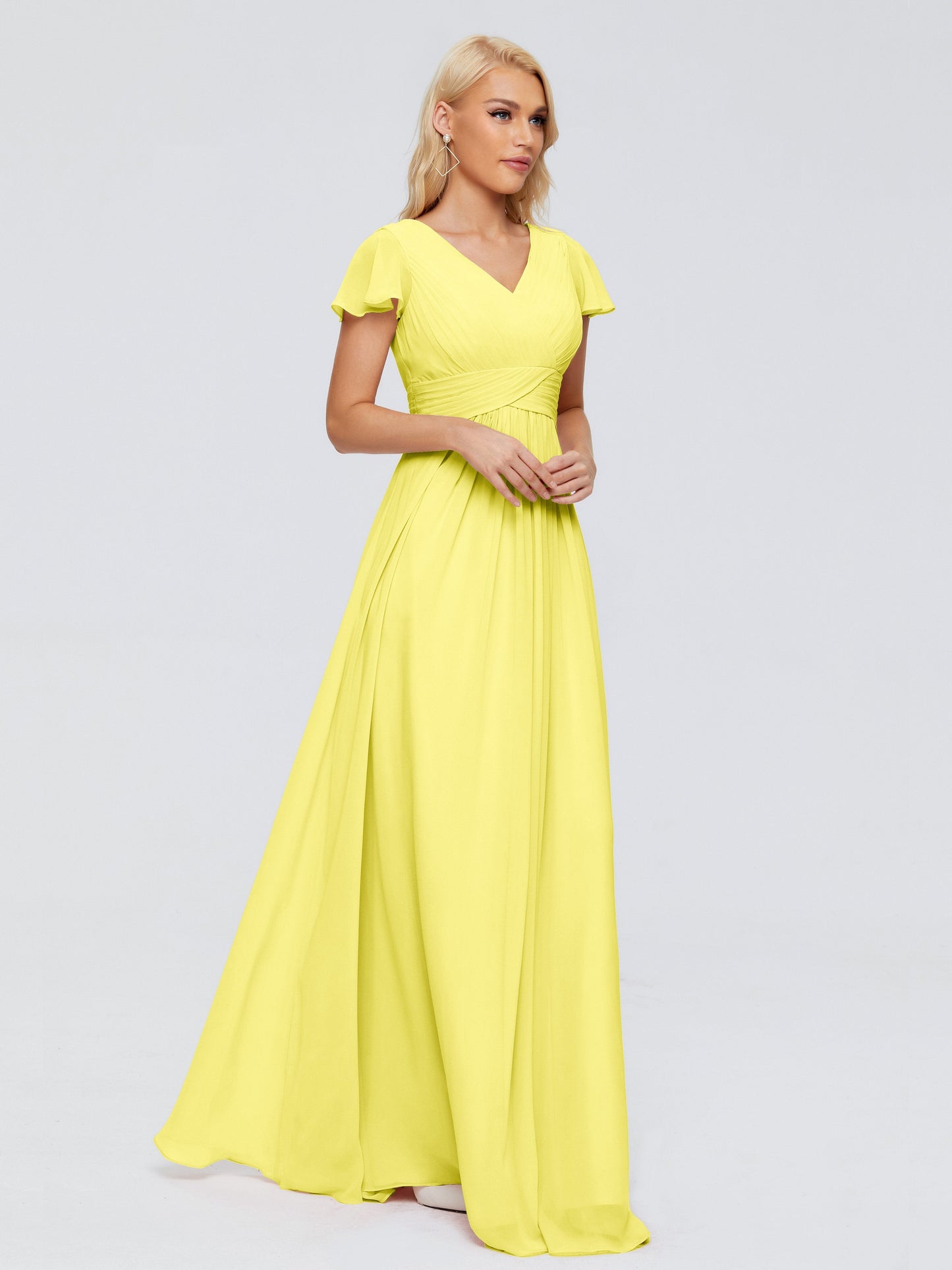 Charlie A-line V Neck Chiffon Bridesmaid Dresses