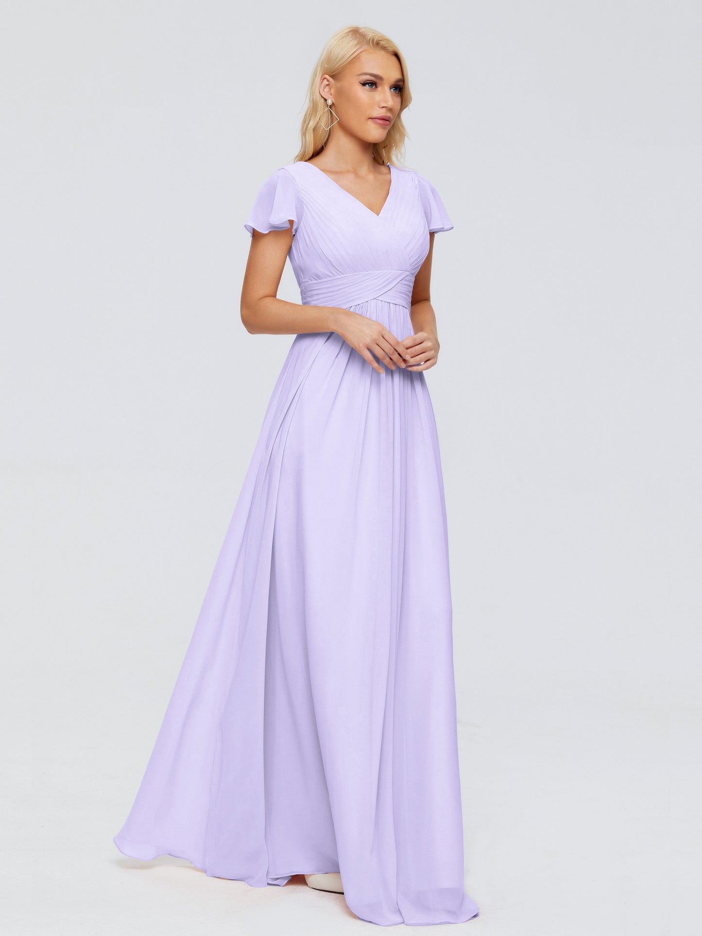 Charlie A-line V Neck Chiffon Bridesmaid Dresses