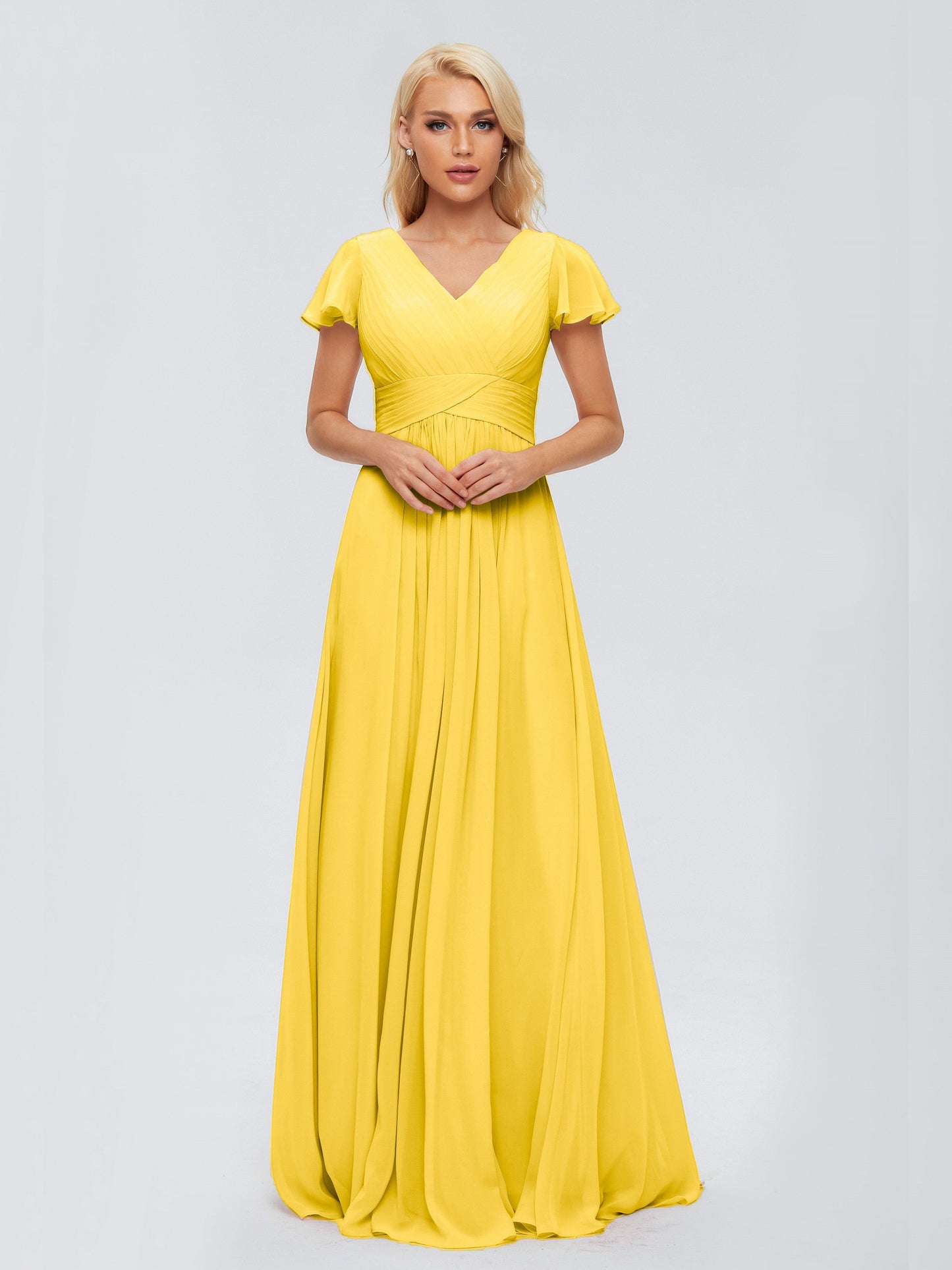 Charlie A-line V Neck Chiffon Bridesmaid Dresses