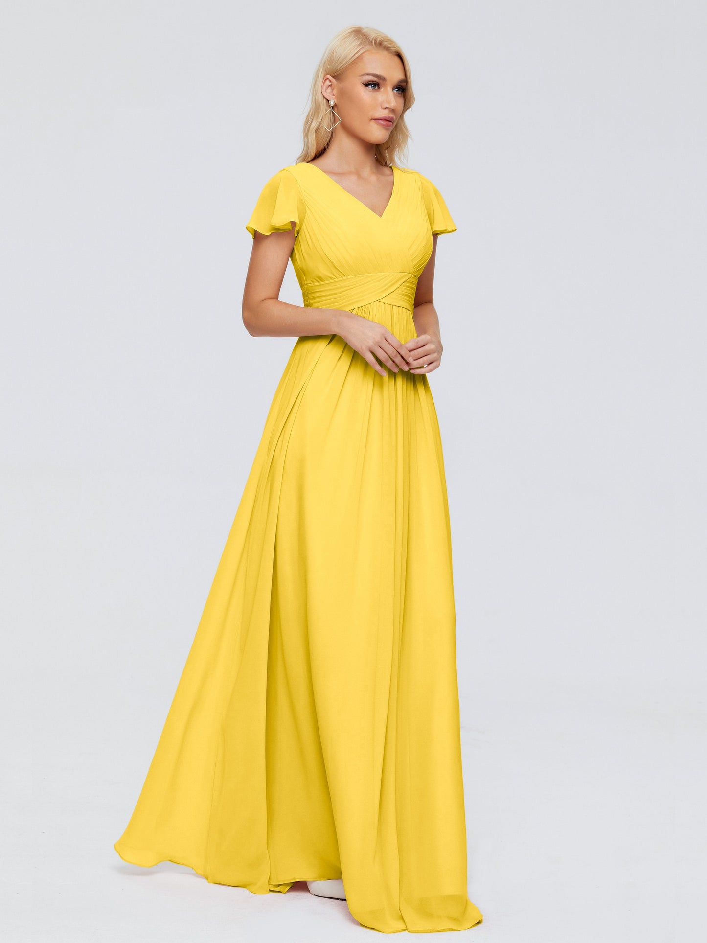 Charlie A-line V Neck Chiffon Bridesmaid Dresses