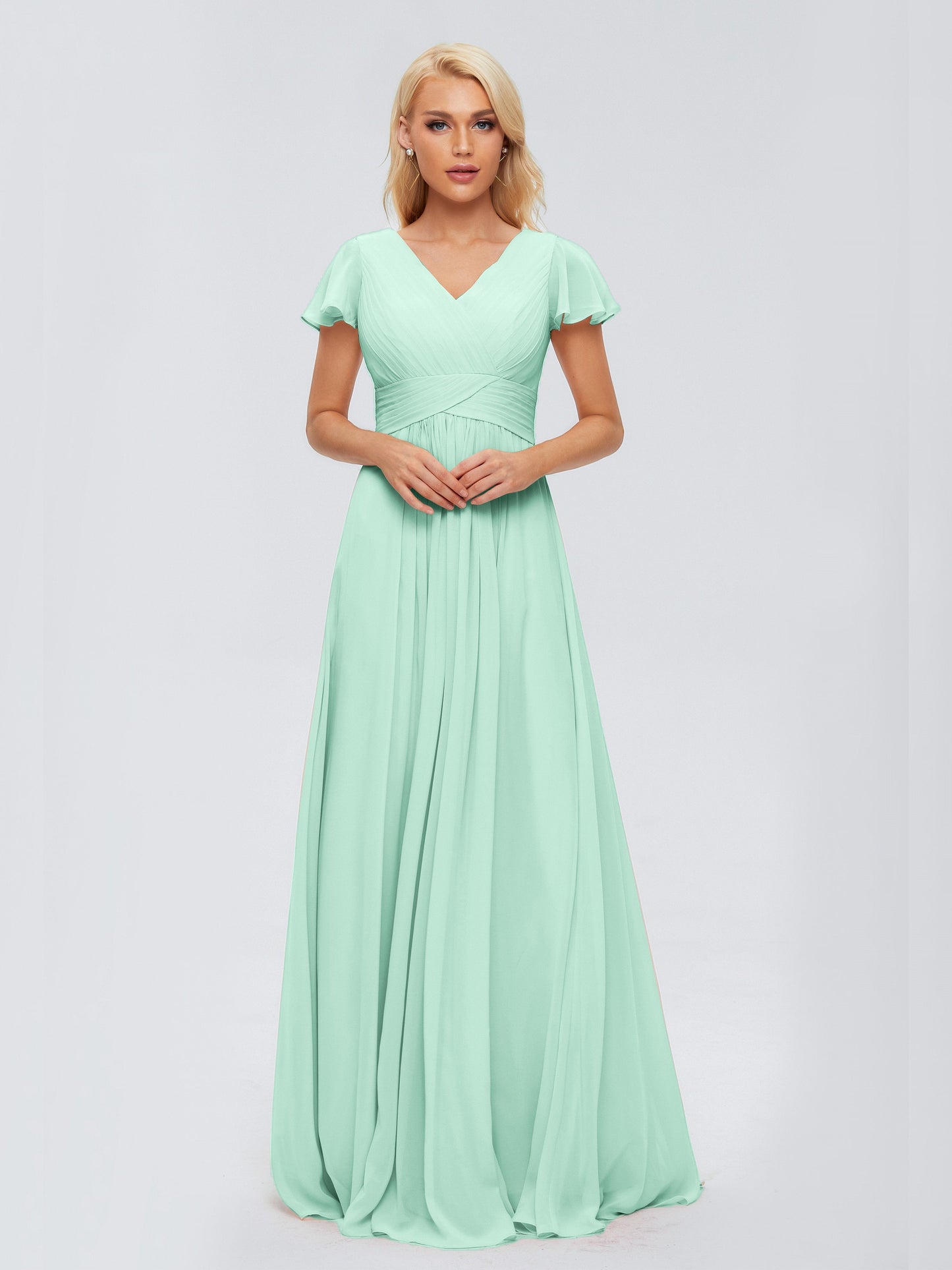 Charlie A-line V Neck Chiffon Bridesmaid Dresses