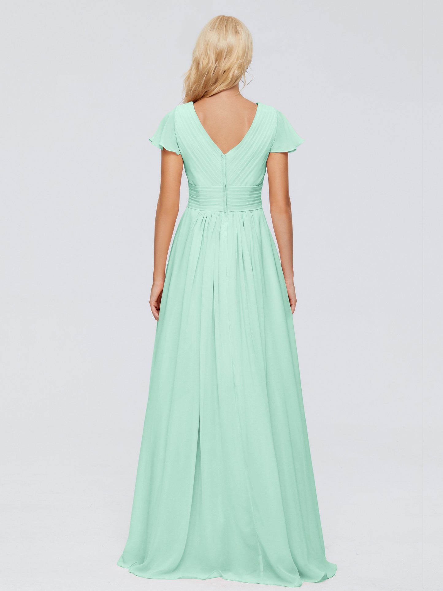 Charlie A-line V Neck Chiffon Bridesmaid Dresses