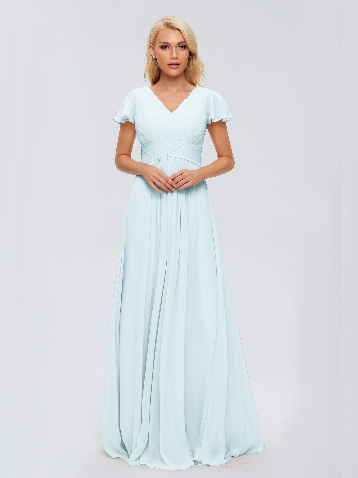 Charlie A-line V Neck Chiffon Bridesmaid Dresses