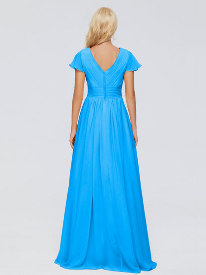 Charlie A-line V Neck Chiffon Bridesmaid Dresses