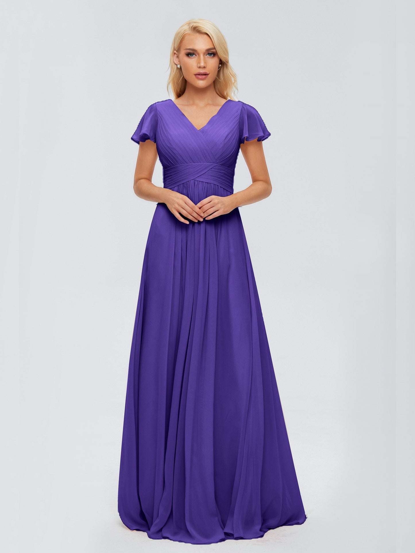 Charlie A-line V Neck Chiffon Bridesmaid Dresses