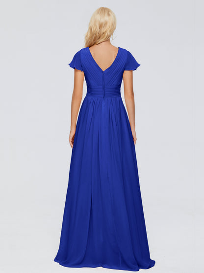 Charlie A-line V Neck Chiffon Bridesmaid Dresses