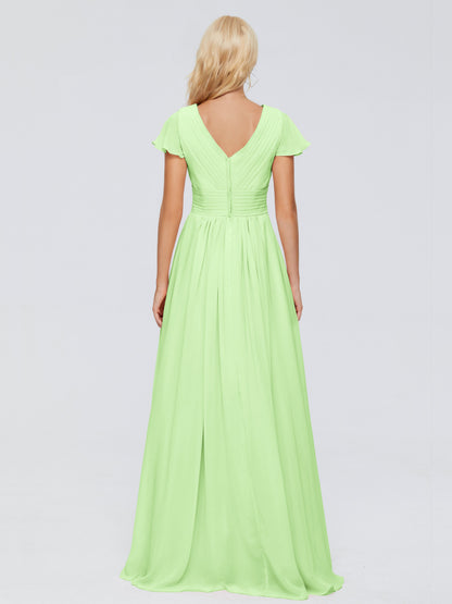 Charlie A-line V Neck Chiffon Bridesmaid Dresses