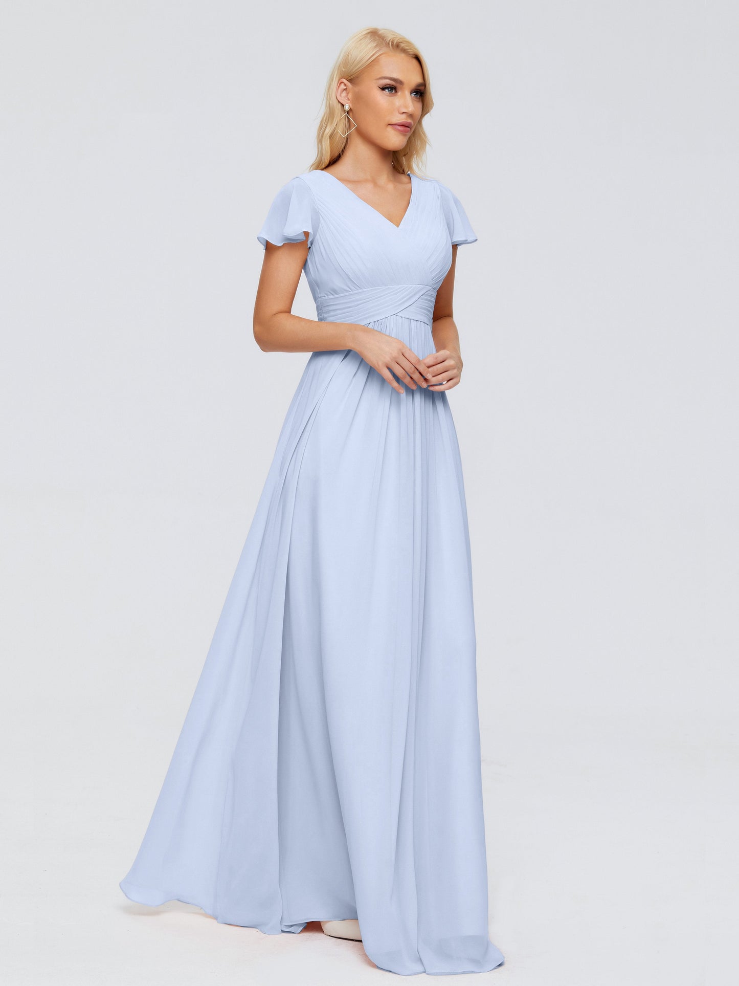 Charlie A-line V Neck Chiffon Bridesmaid Dresses