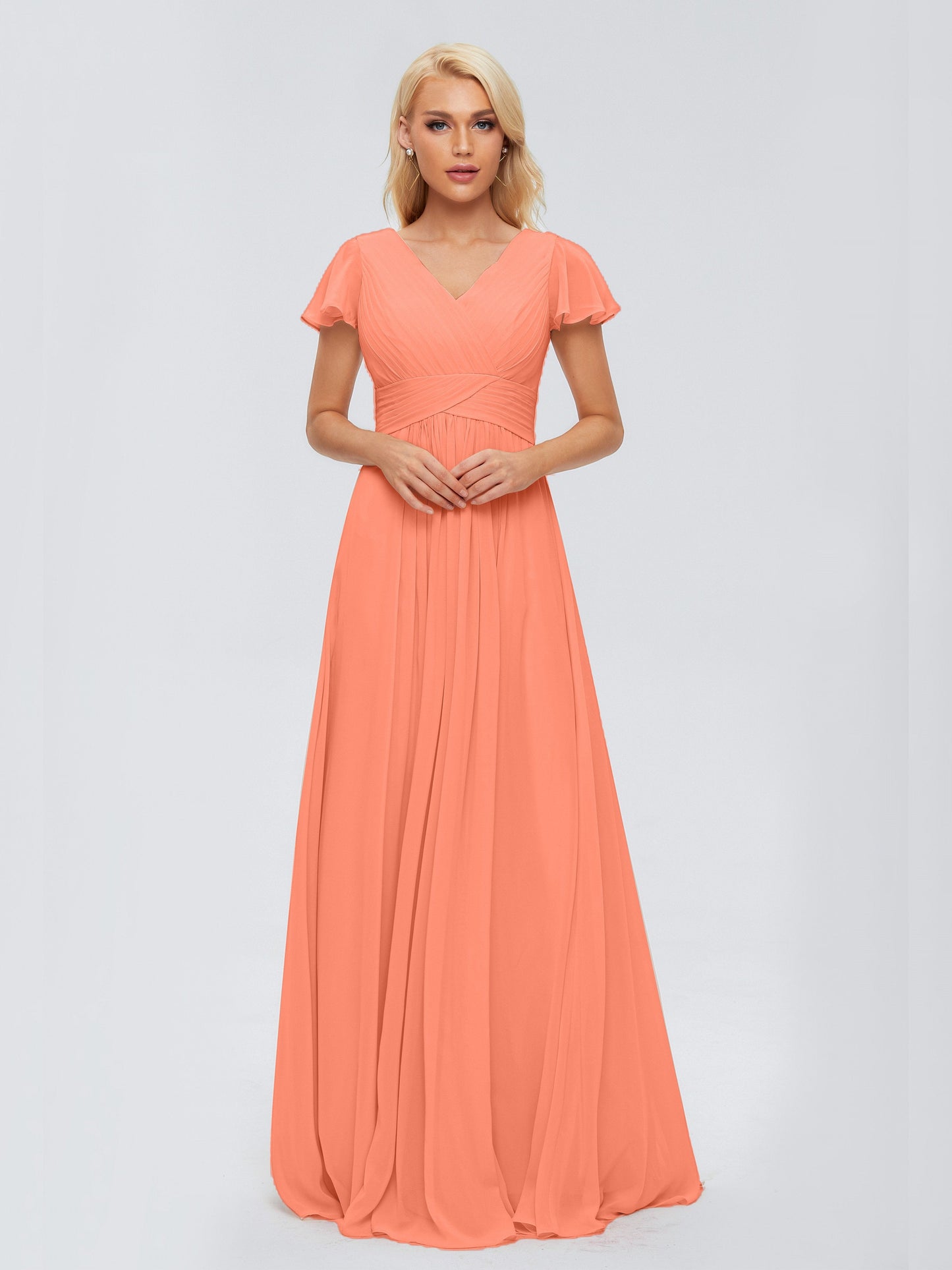 Charlie A-line V Neck Chiffon Bridesmaid Dresses