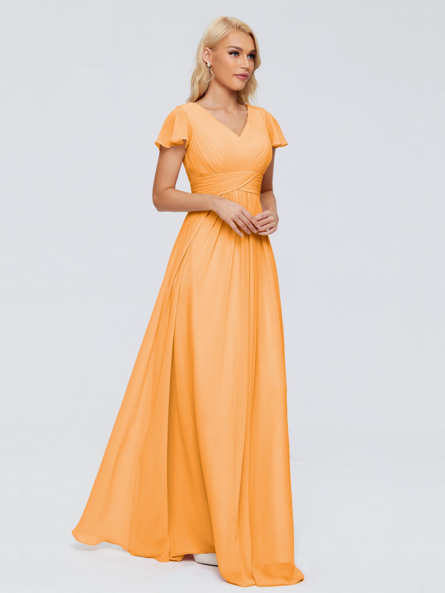 Charlie A-line V Neck Chiffon Bridesmaid Dresses