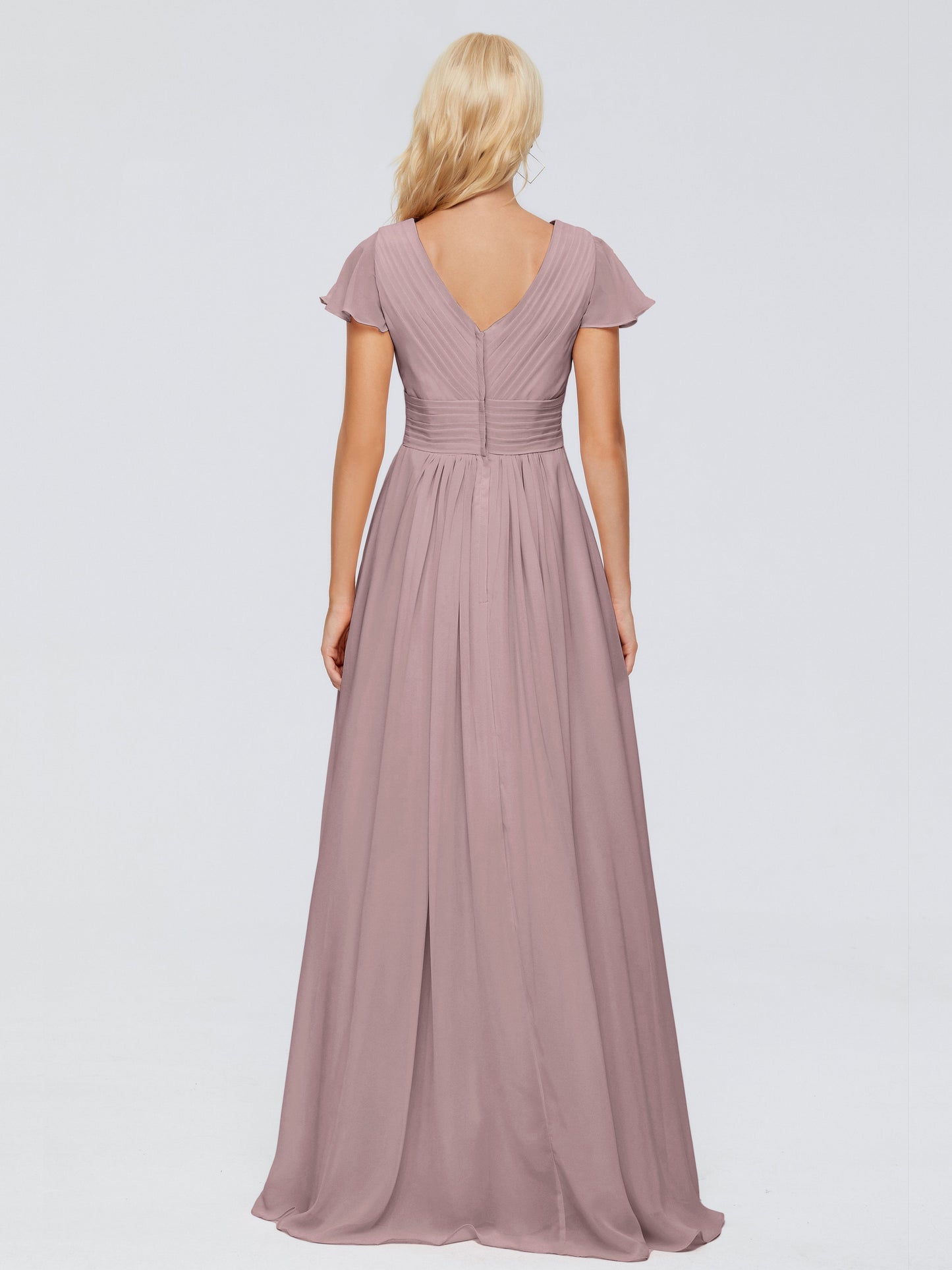 Charlie A-line V Neck Chiffon Bridesmaid Dresses