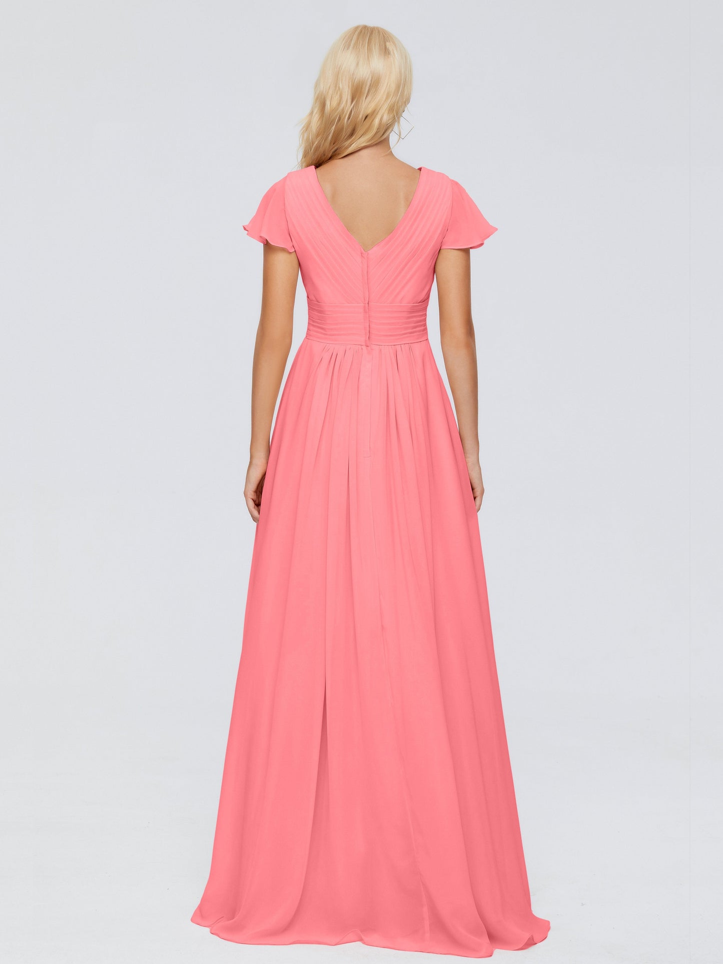 Charlie A-line V Neck Chiffon Bridesmaid Dresses