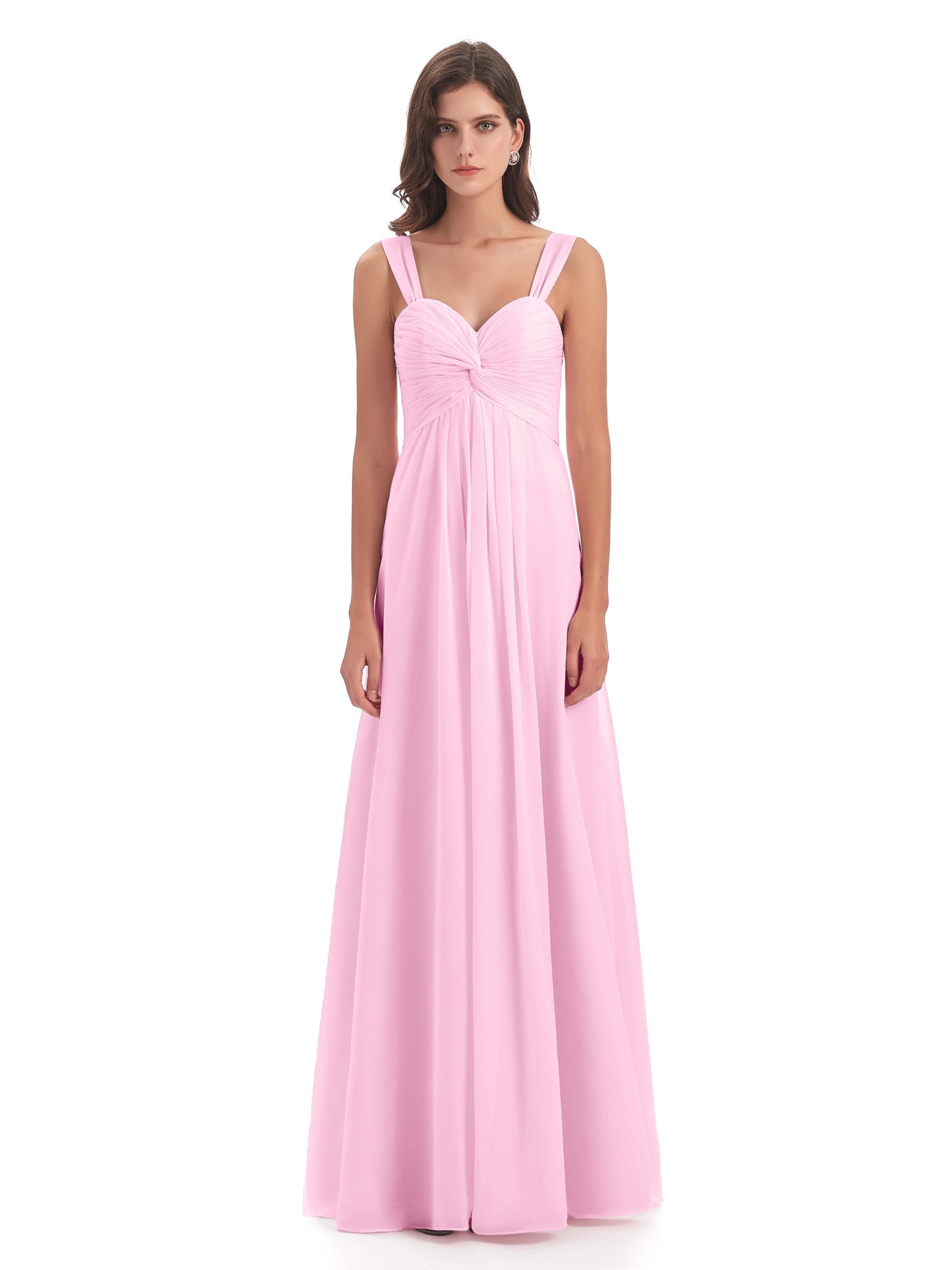 Egypt A-Line Straps Chiffon Long Bridesmaid Dresses