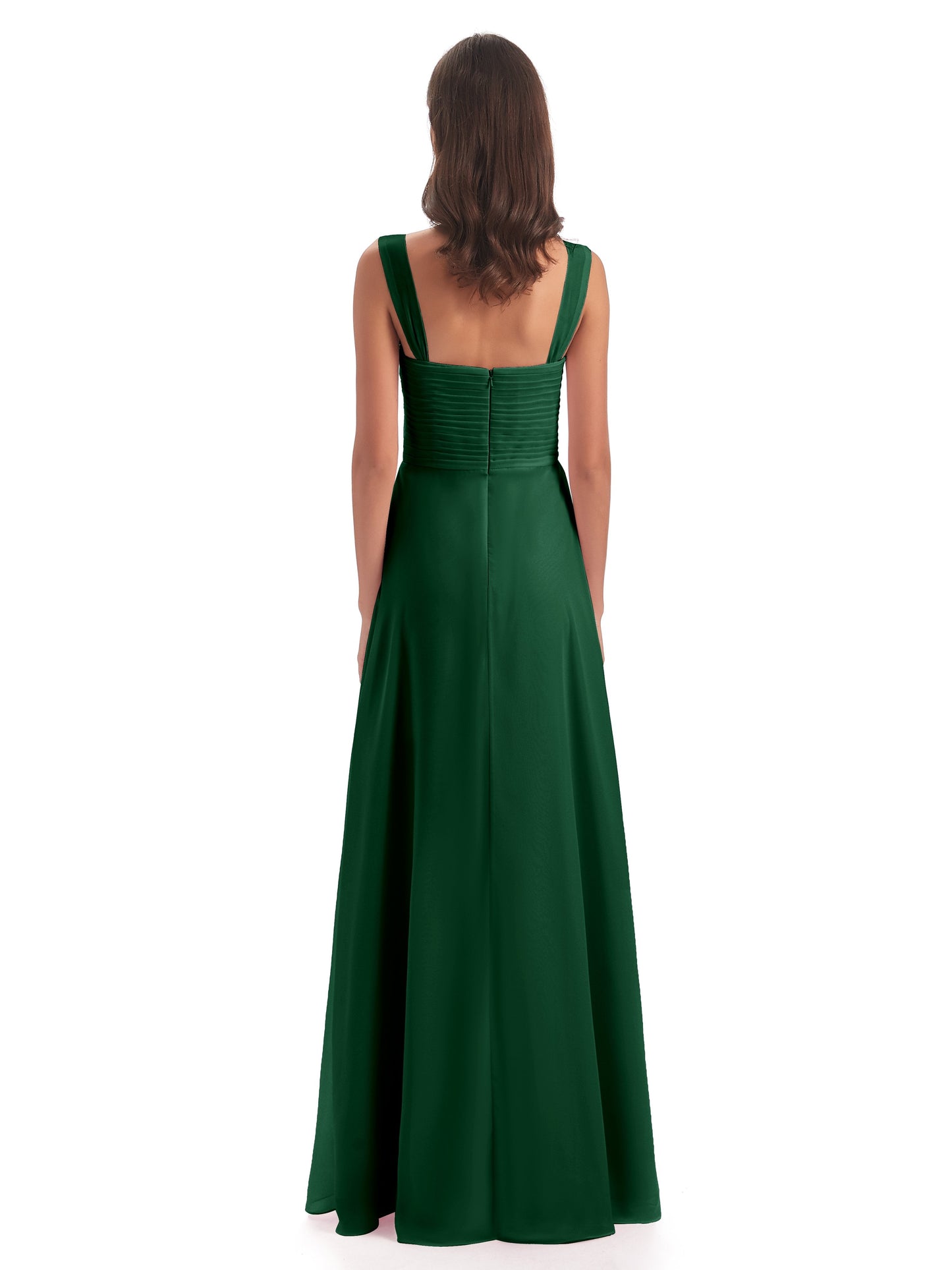Egypt A-Line Straps Chiffon Long Bridesmaid Dresses
