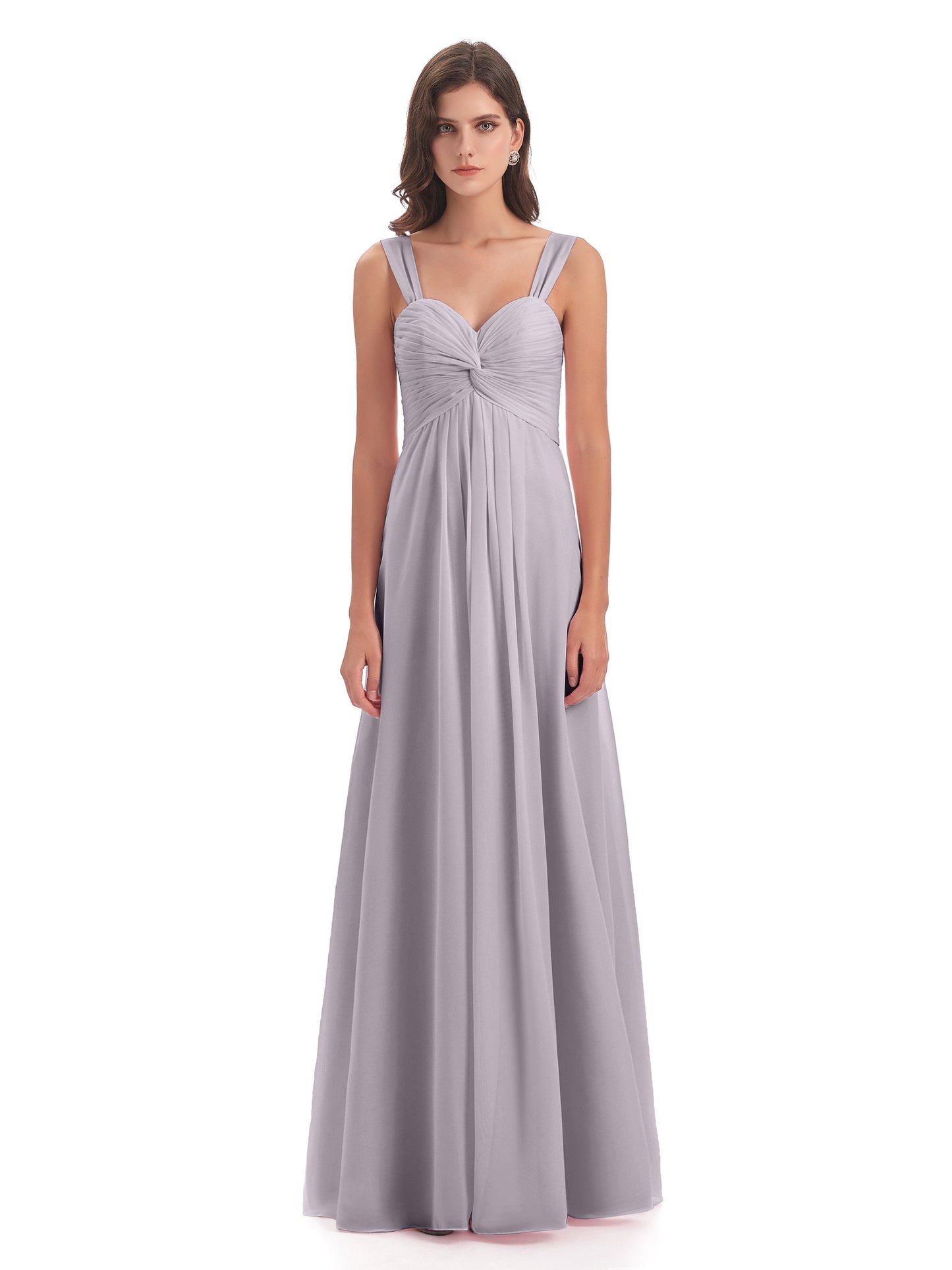 Egypt A-Line Straps Chiffon Long Bridesmaid Dresses