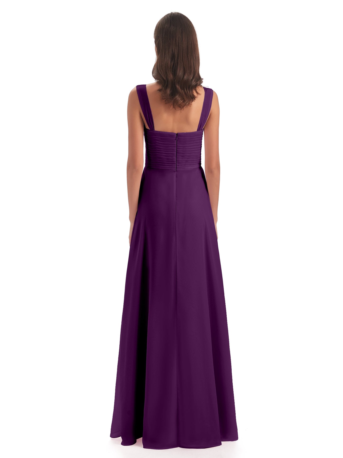 Egypt A-Line Straps Chiffon Long Bridesmaid Dresses