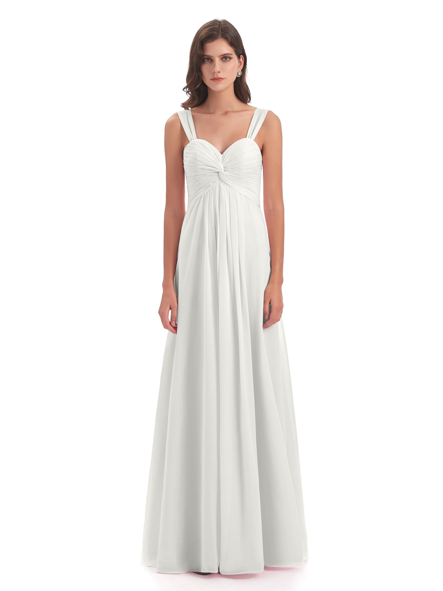 Egypt A-Line Straps Chiffon Long Bridesmaid Dresses