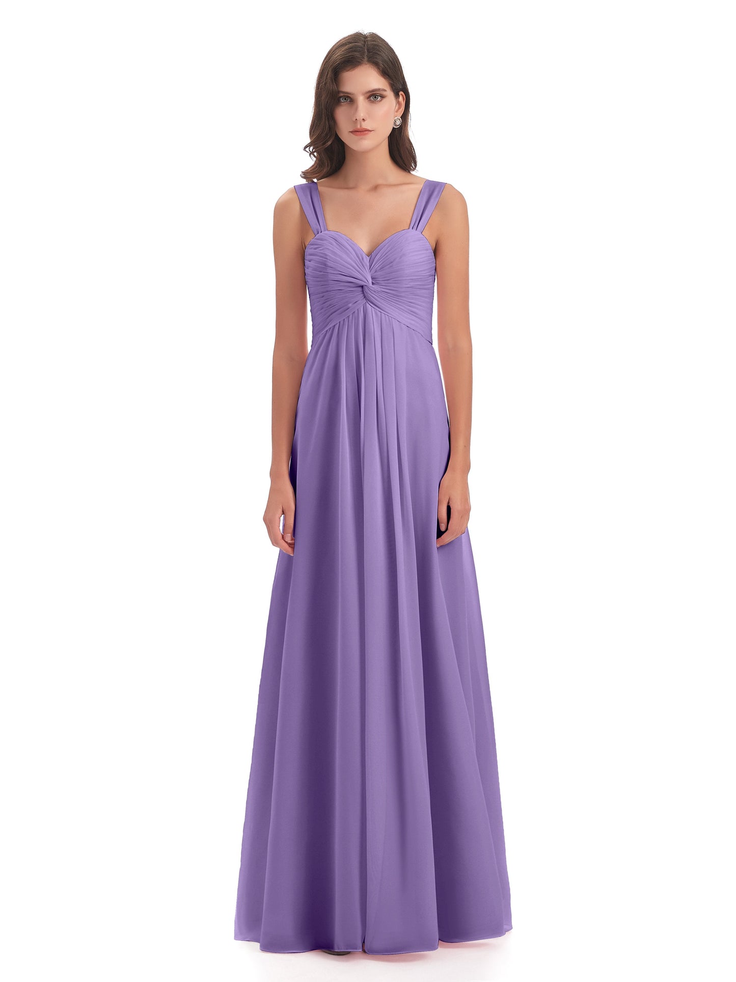 Egypt A-Line Straps Chiffon Long Bridesmaid Dresses
