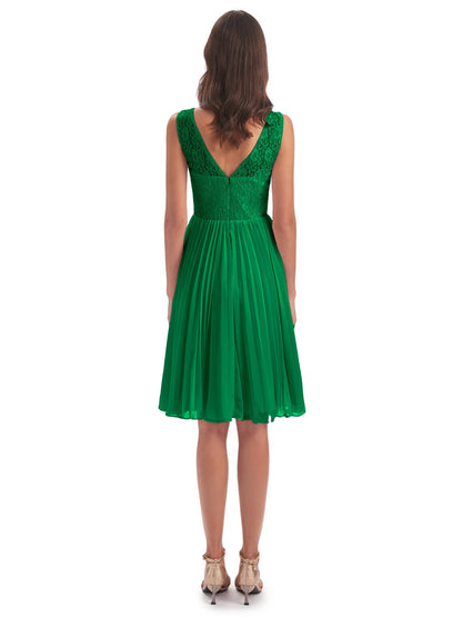 Eleanor Knee Length Scoop Sleeveless Lace Bridesmaid Dresses