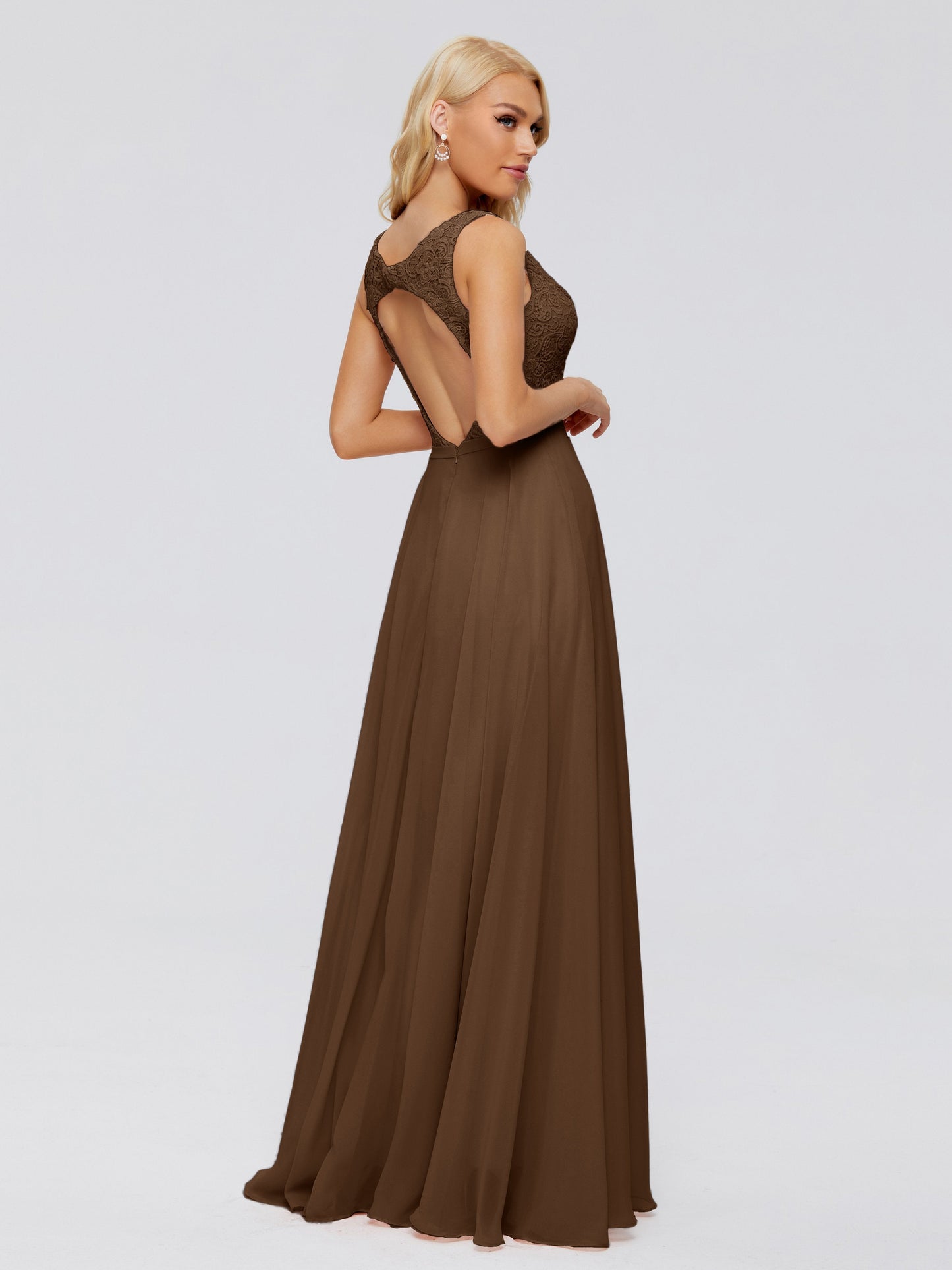 Eliza V Neck Straps Chiffon Bridesmaid Dresses
