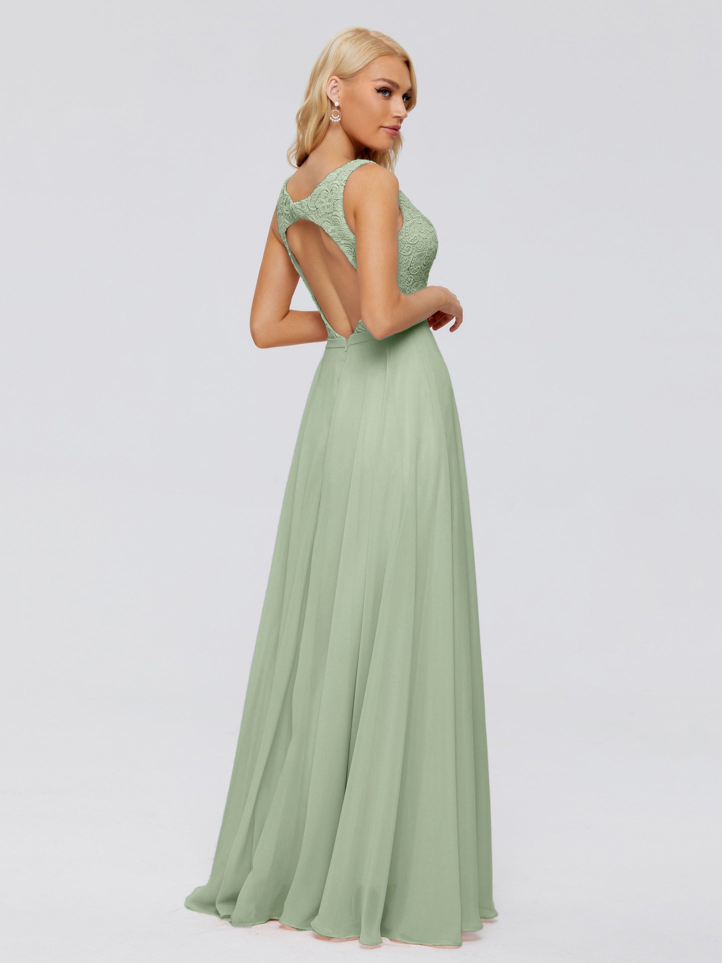 Eliza V Neck Straps Chiffon Bridesmaid Dresses