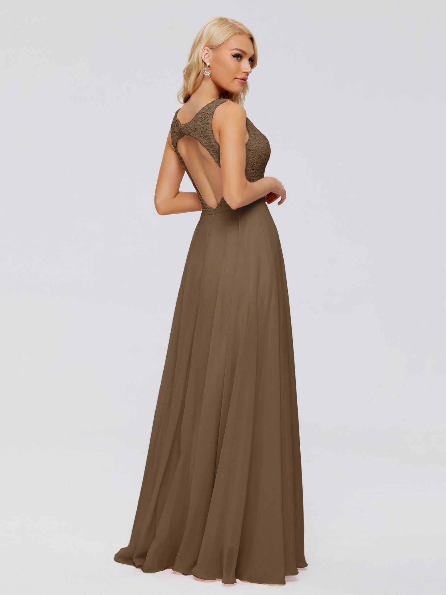 Eliza V Neck Straps Chiffon Bridesmaid Dresses