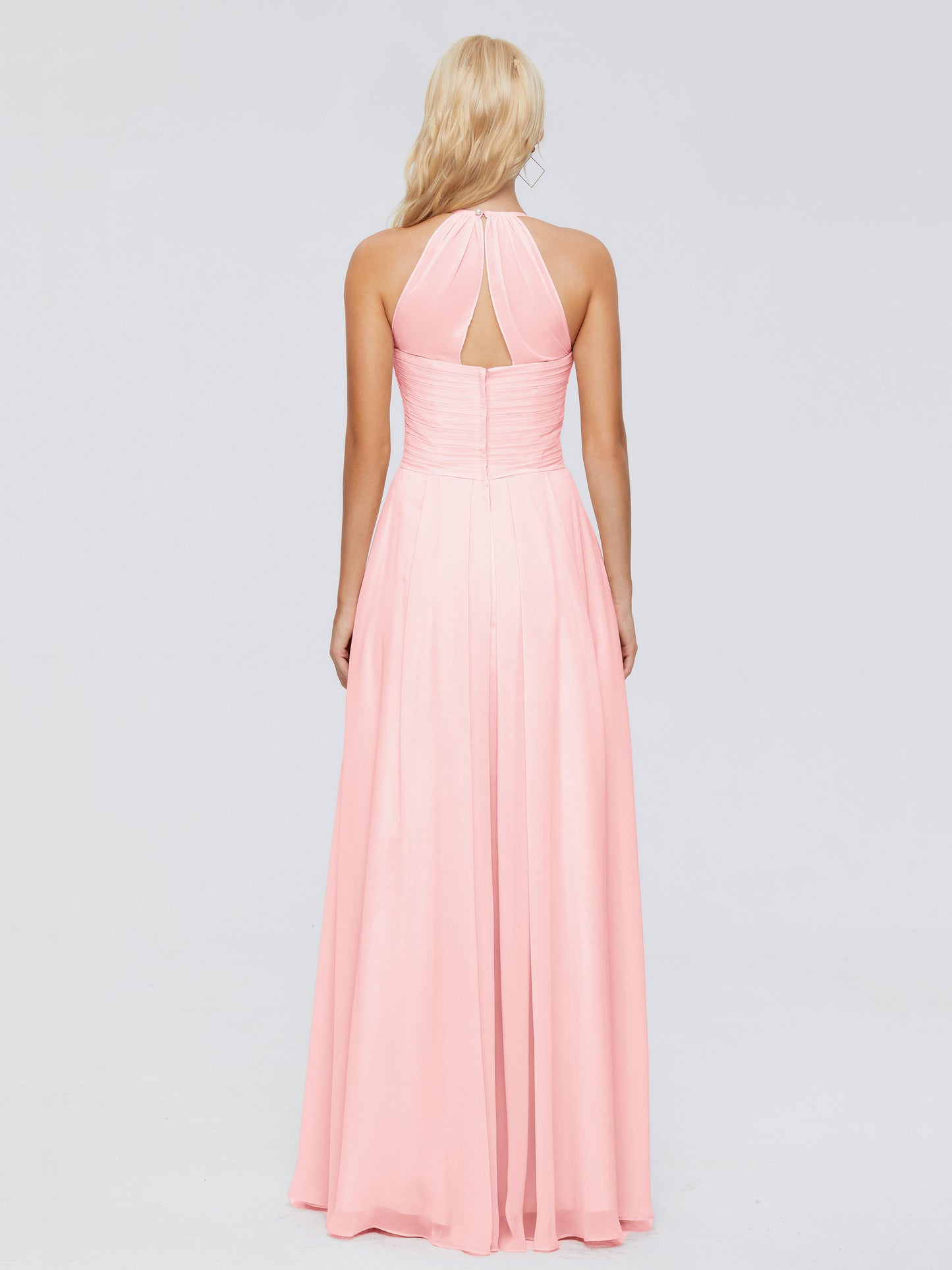 Finley A-line Halter Chiffon Bridesmaid Dresses