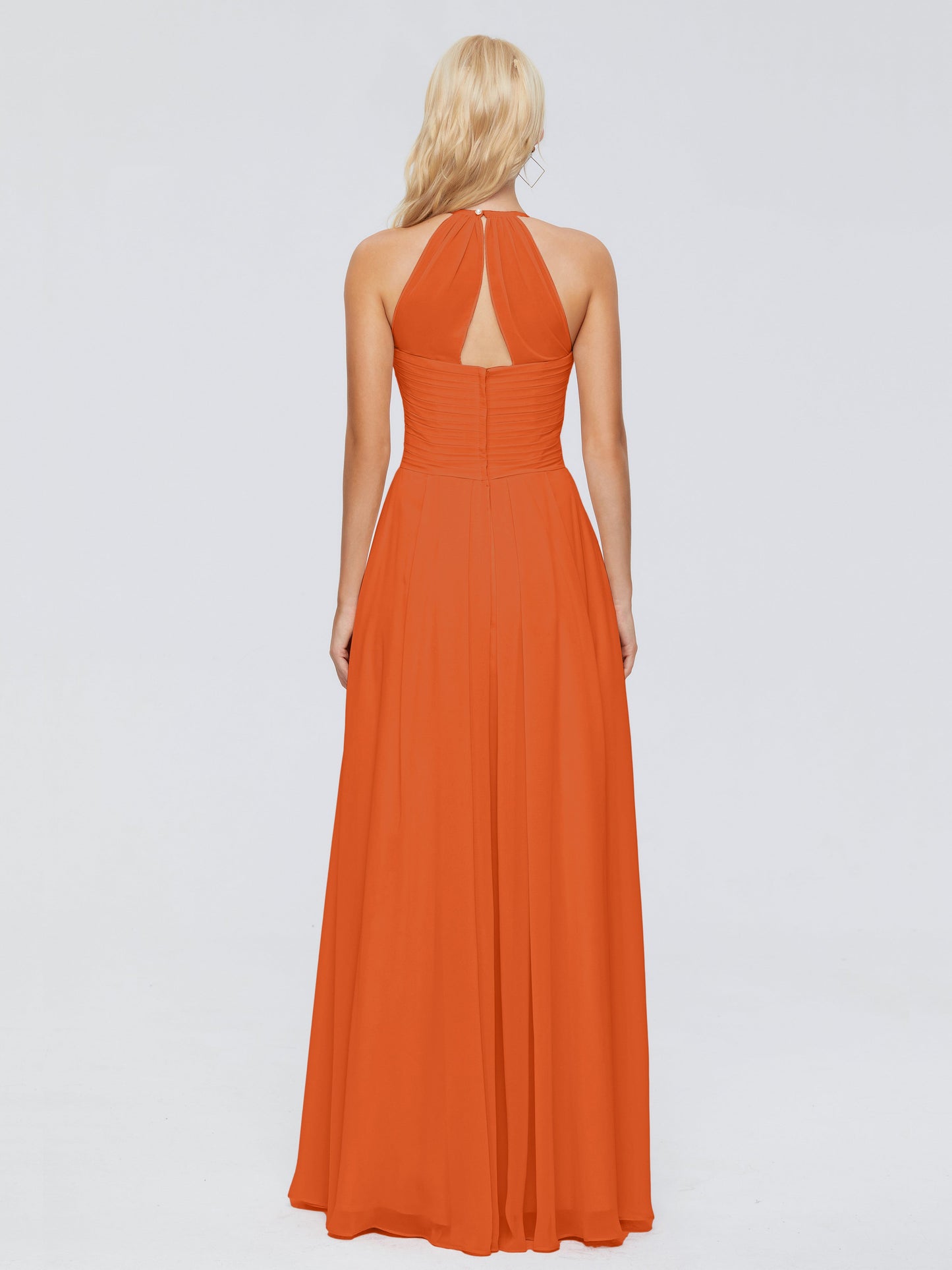 Finley A-line Halter Chiffon Bridesmaid Dresses