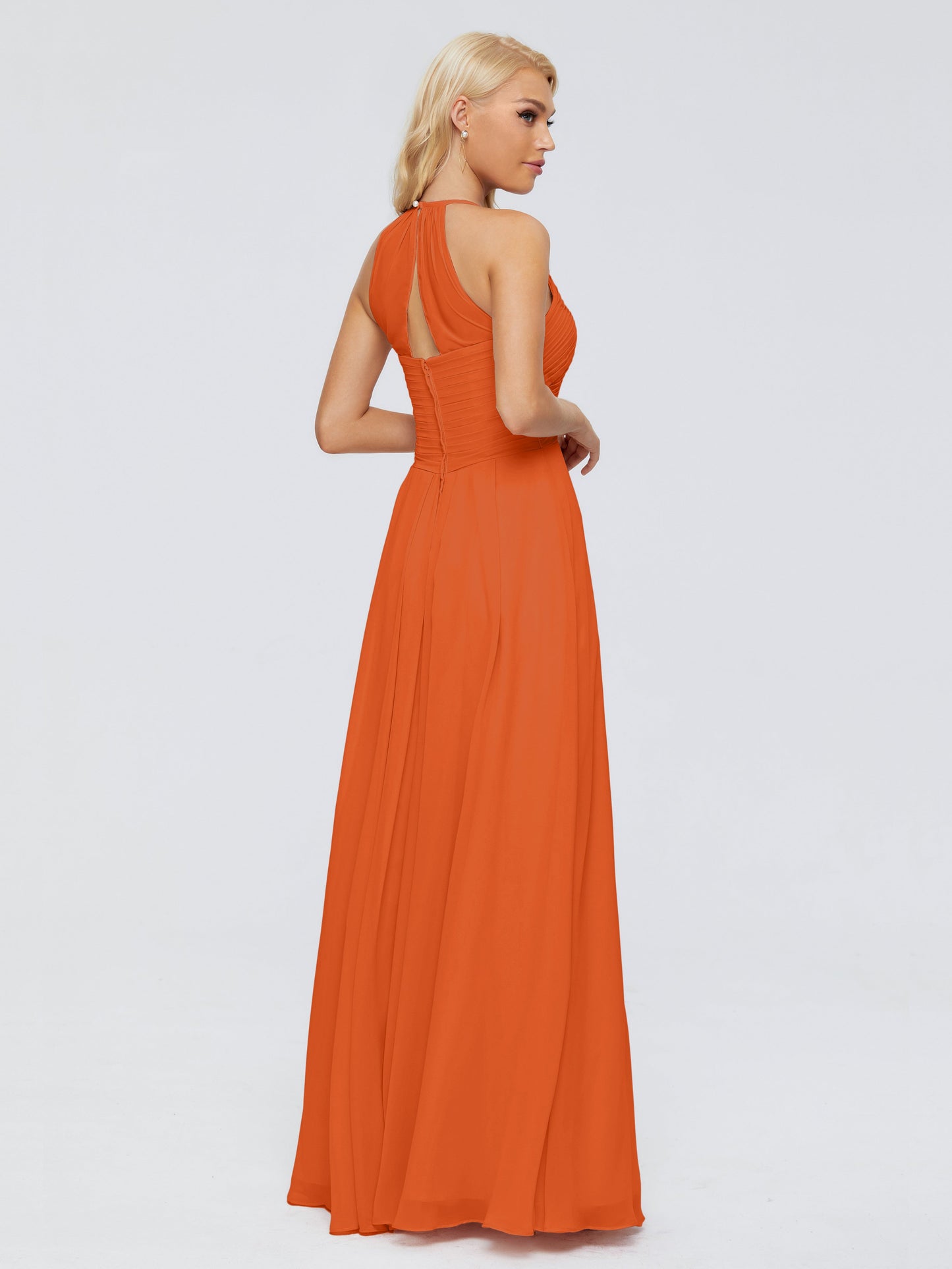 Finley A-line Halter Chiffon Bridesmaid Dresses