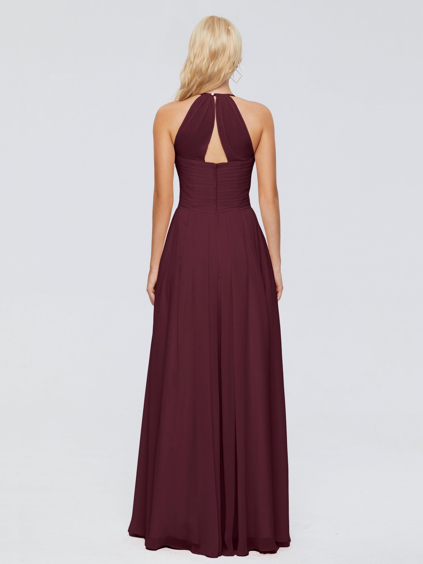 Finley A-line Halter Chiffon Bridesmaid Dresses
