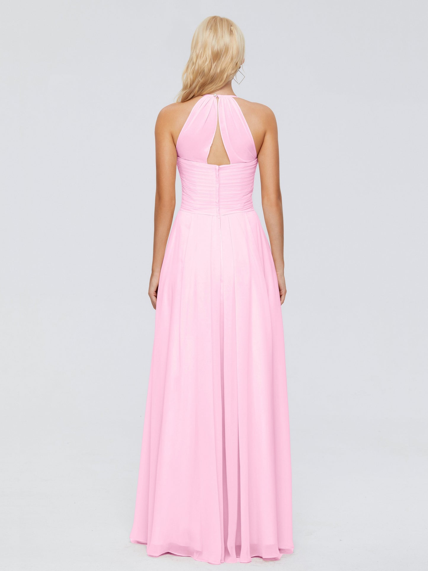 Finley A-line Halter Chiffon Bridesmaid Dresses