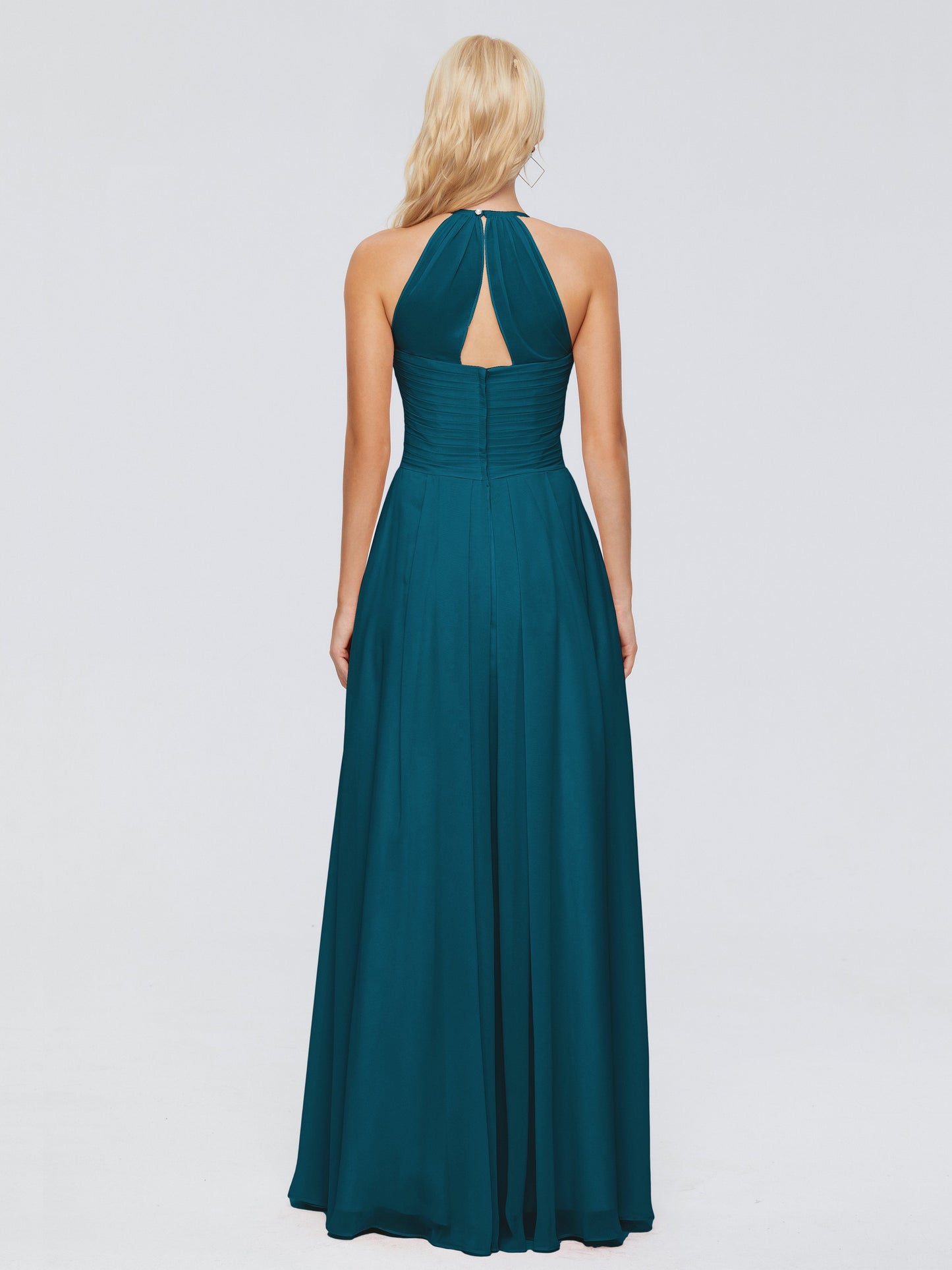 Finley A-line Halter Chiffon Bridesmaid Dresses