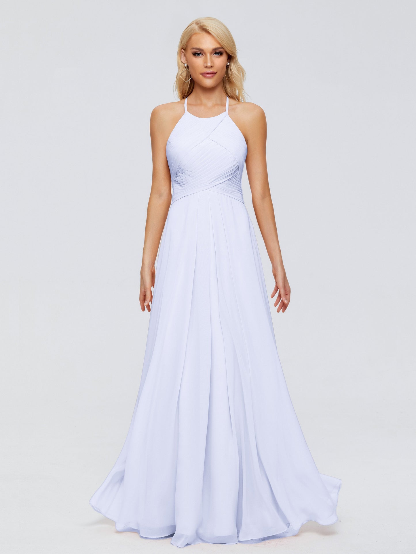 Finley A-line Halter Chiffon Bridesmaid Dresses
