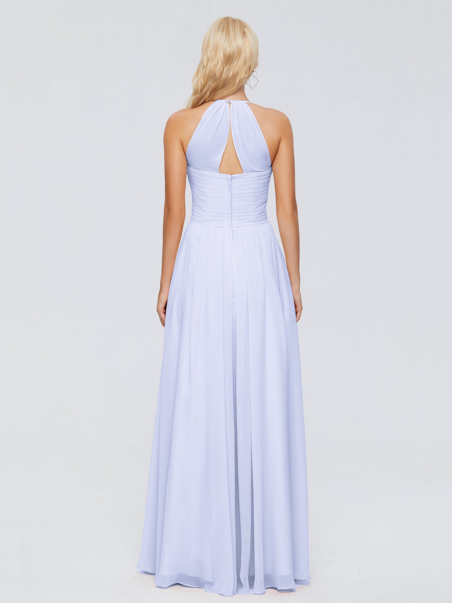 Finley A-line Halter Chiffon Bridesmaid Dresses