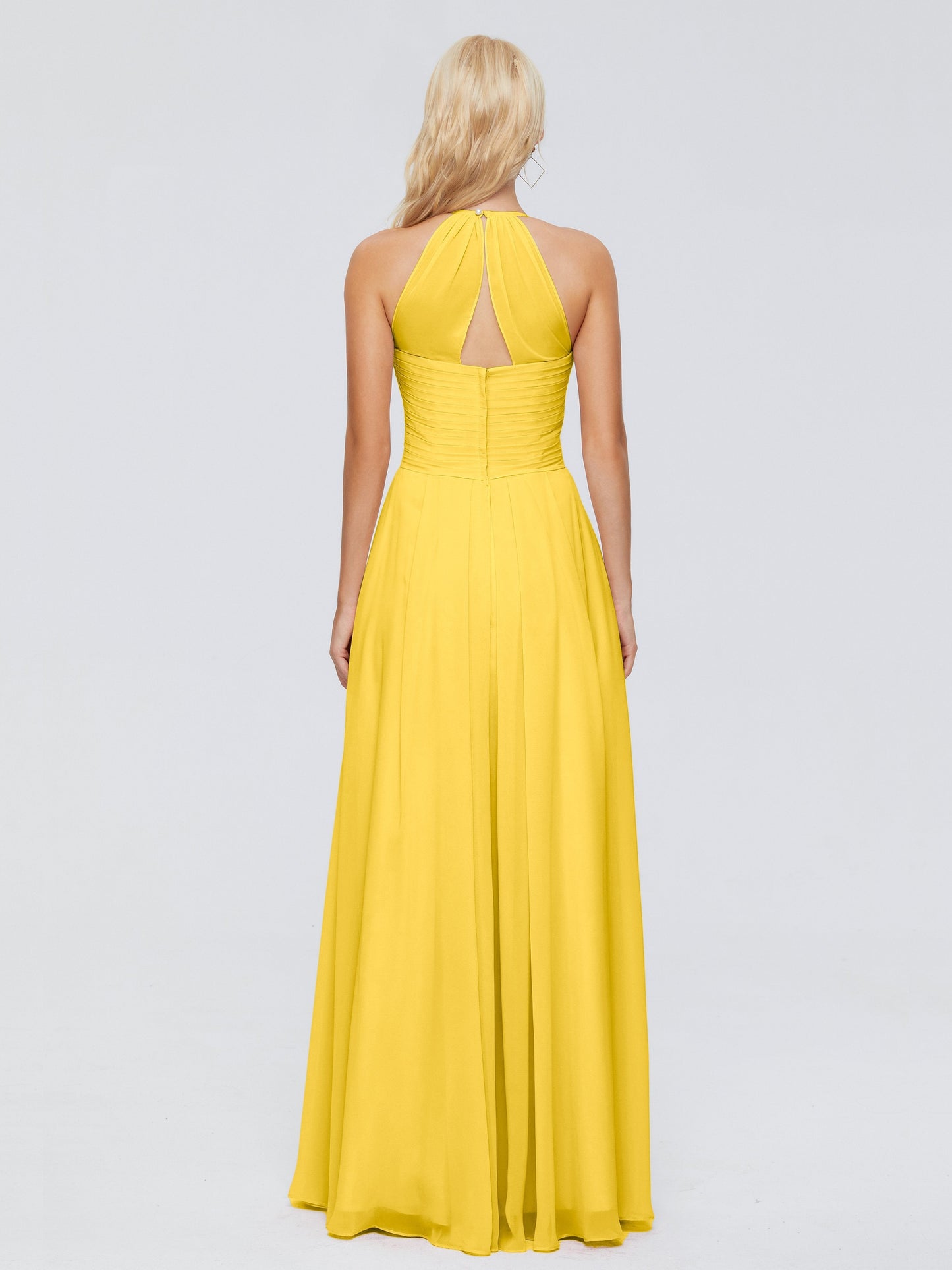 Finley A-line Halter Chiffon Bridesmaid Dresses