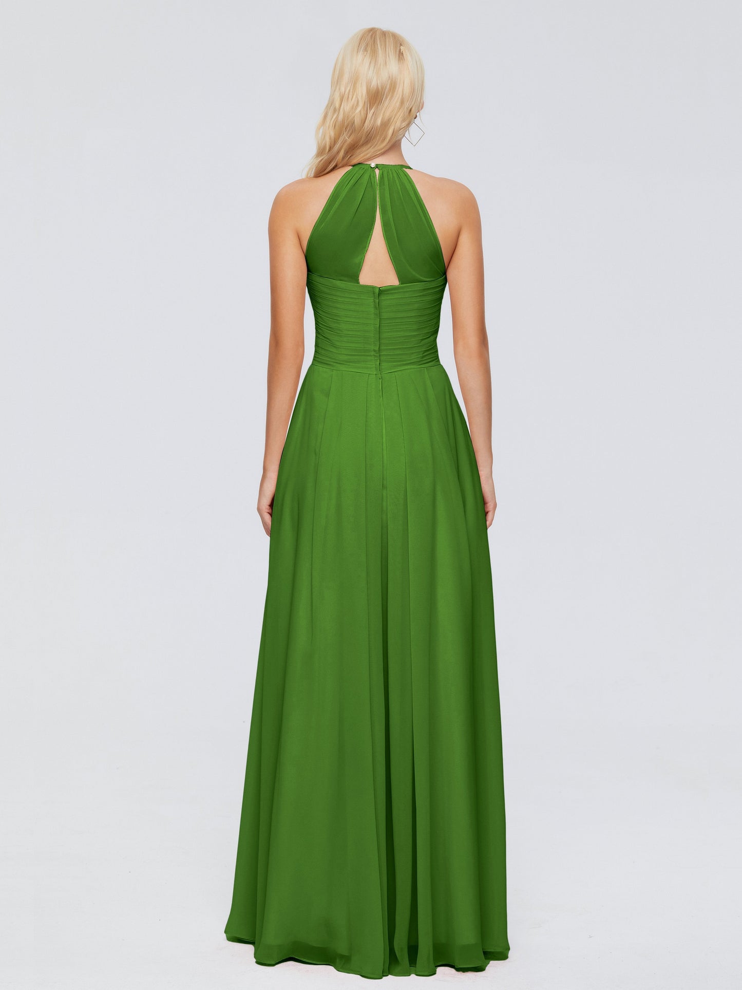 Finley A-line Halter Chiffon Bridesmaid Dresses
