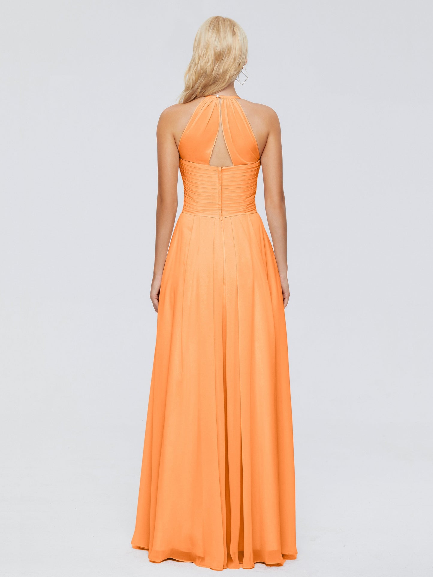 Finley A-line Halter Chiffon Bridesmaid Dresses