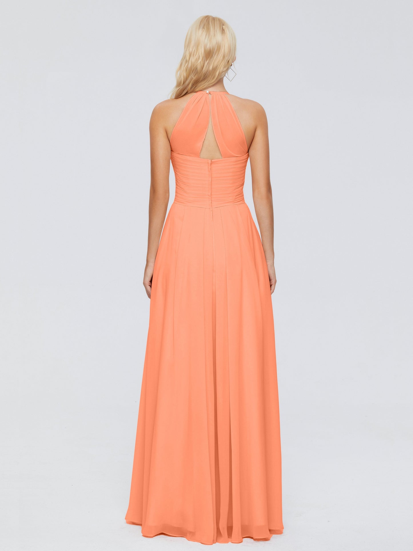 Finley A-line Halter Chiffon Bridesmaid Dresses