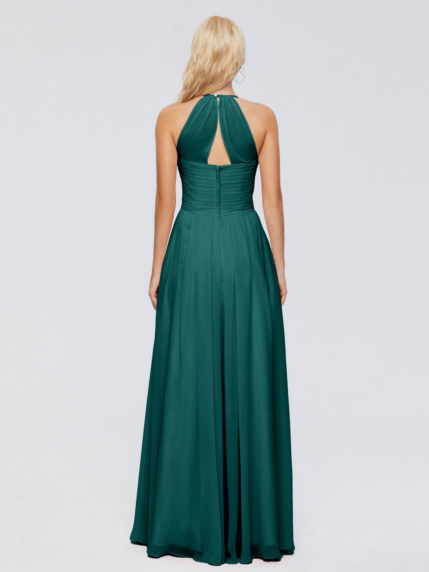 Finley A-line Halter Chiffon Bridesmaid Dresses