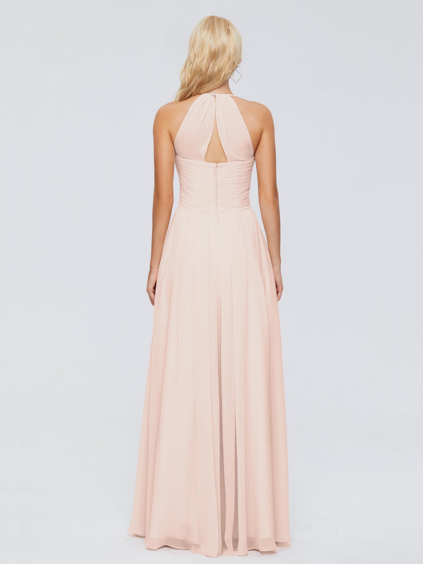 Finley A-line Halter Chiffon Bridesmaid Dresses