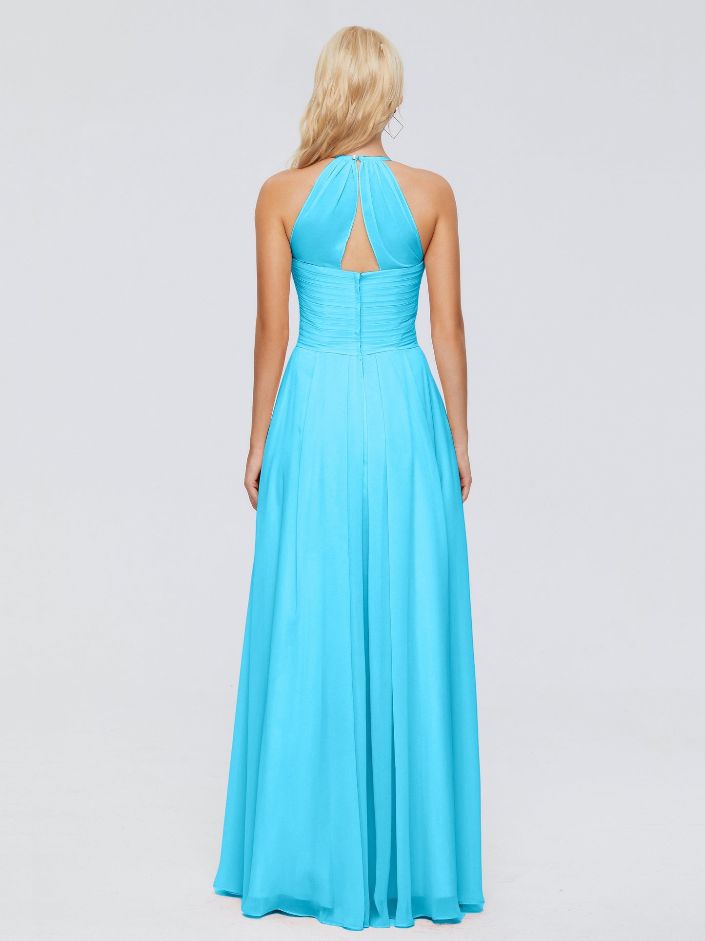 Finley A-line Halter Chiffon Bridesmaid Dresses