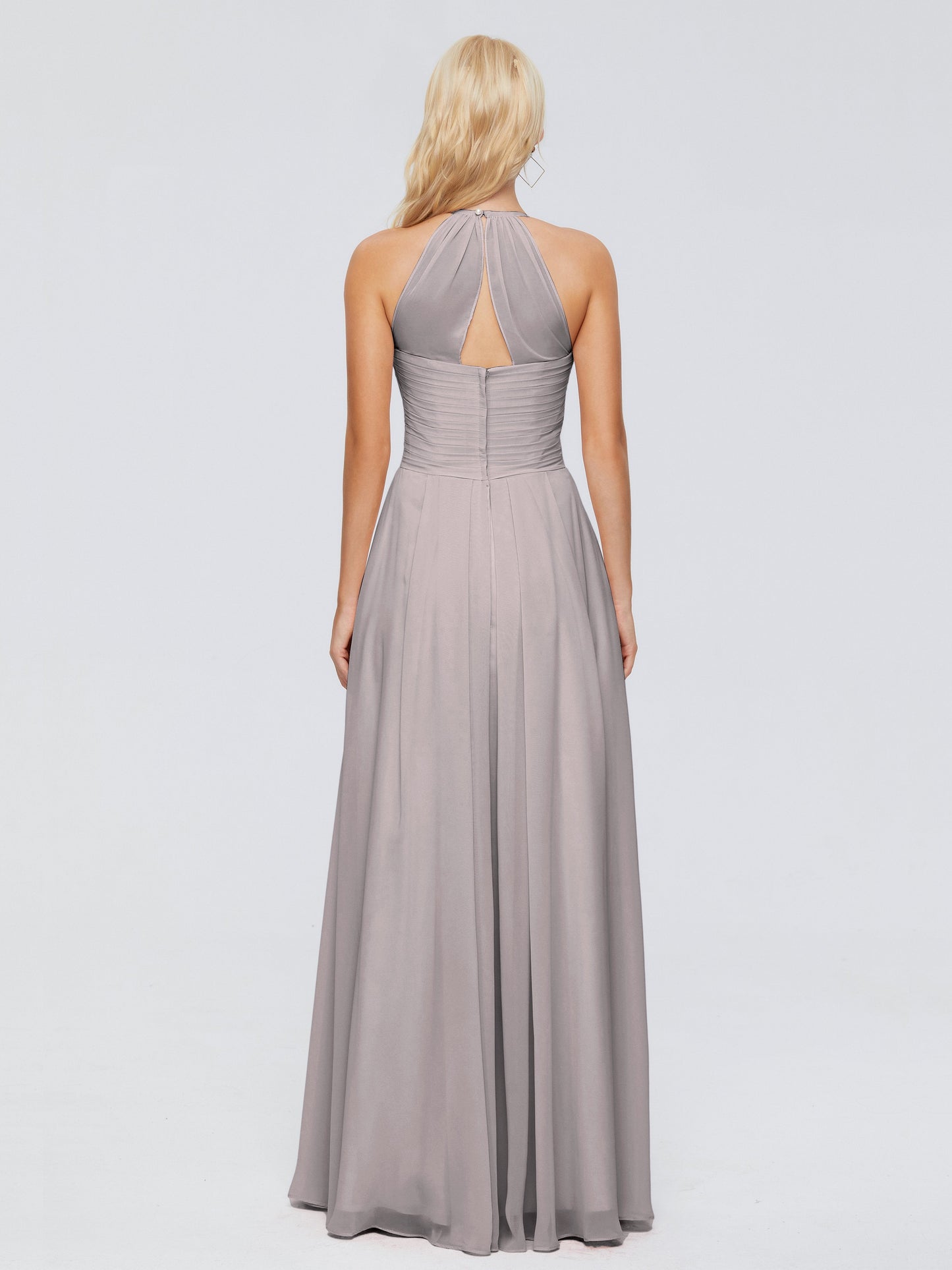 Finley A-line Halter Chiffon Bridesmaid Dresses