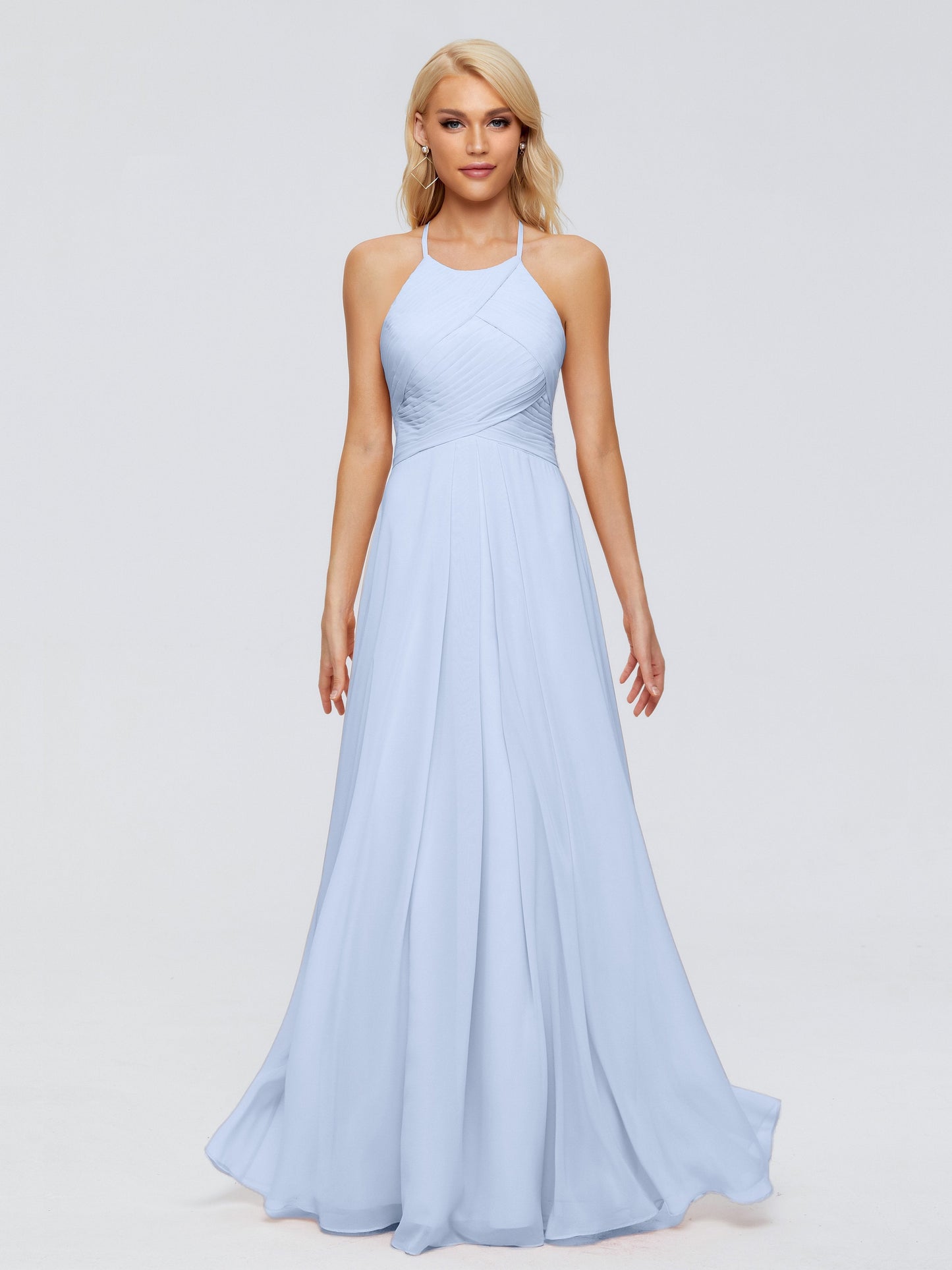 Finley A-line Halter Chiffon Bridesmaid Dresses